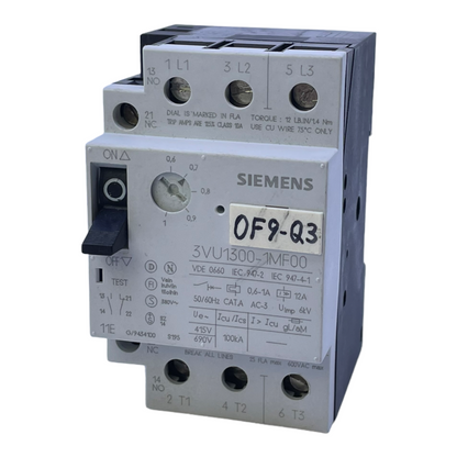 Siemens 3VU1300-1MF00 Schutzschalter 0,6-1A 50/60Hz Schutz Schalter