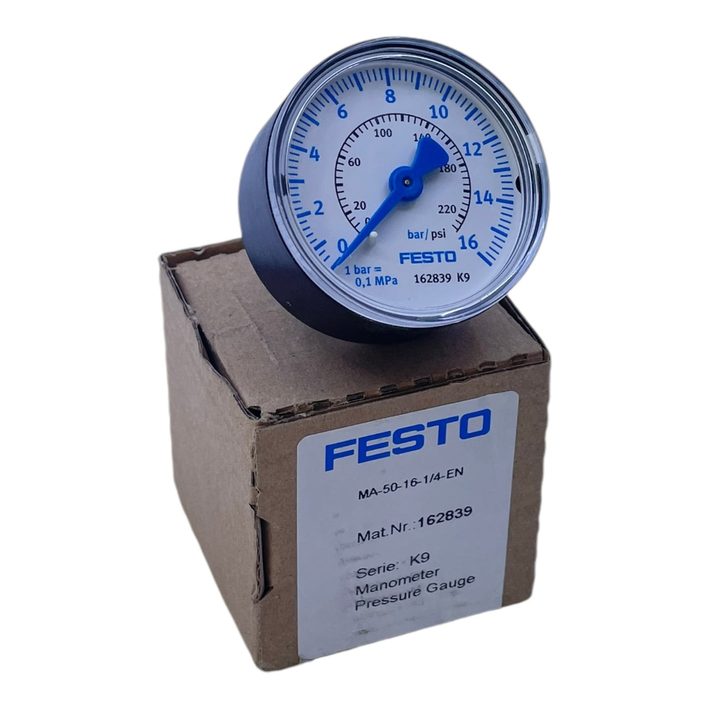 Festo MA-50-16-1/4-EN Manometer für industriellen Einsatz 162839 MA-50-16-1/4-EN