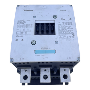 Siemens 3RT1075-6AP36 contactor 400A 200kW 50/60Hz