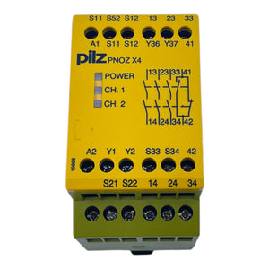 Pilz PNOZX4 Sicherheitsrelais für industriellen Einsatz 24VDC3n/o1n/c Pilz PNOZX