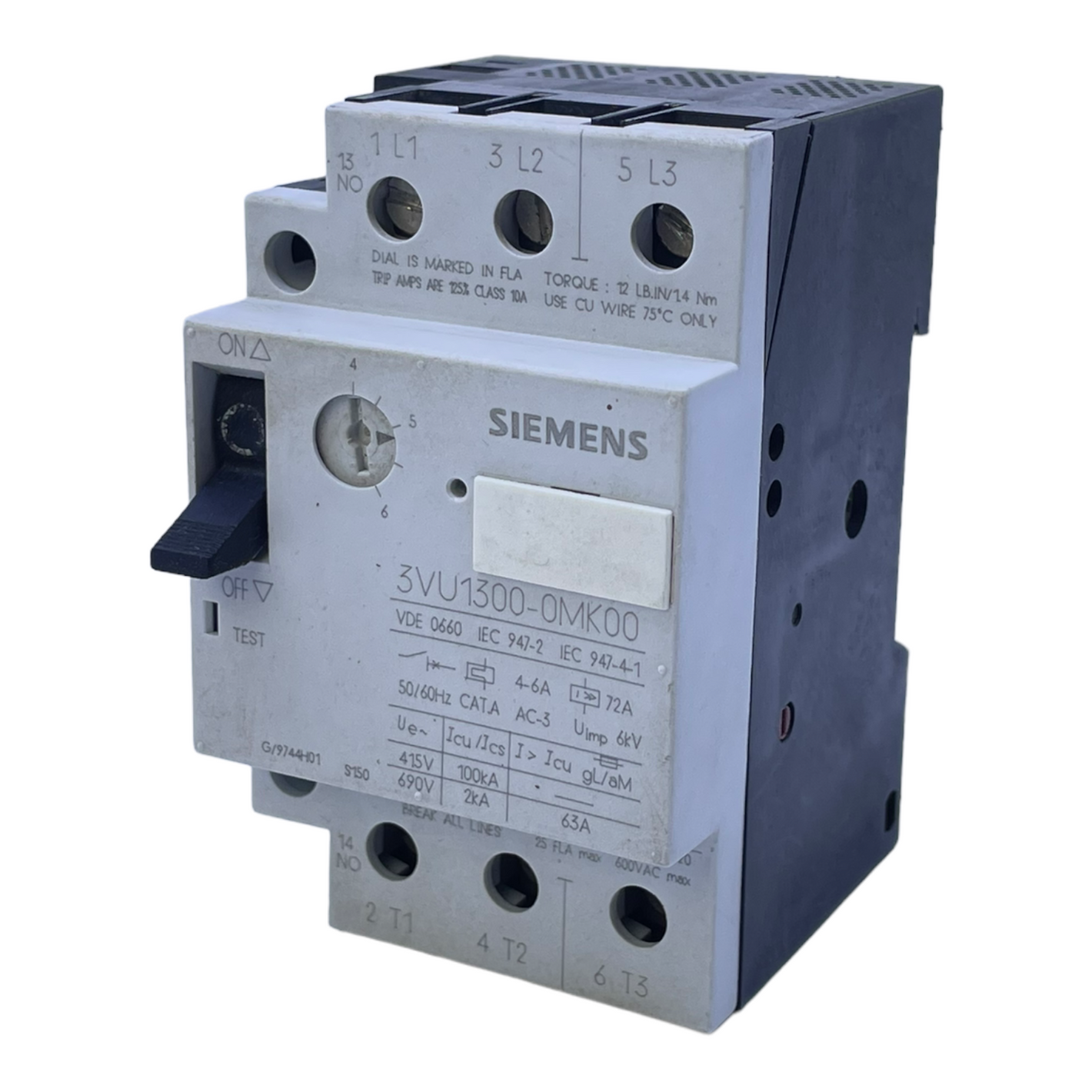 Siemens 3VU1300-0MK00 motor protection switch 50/60Hz 