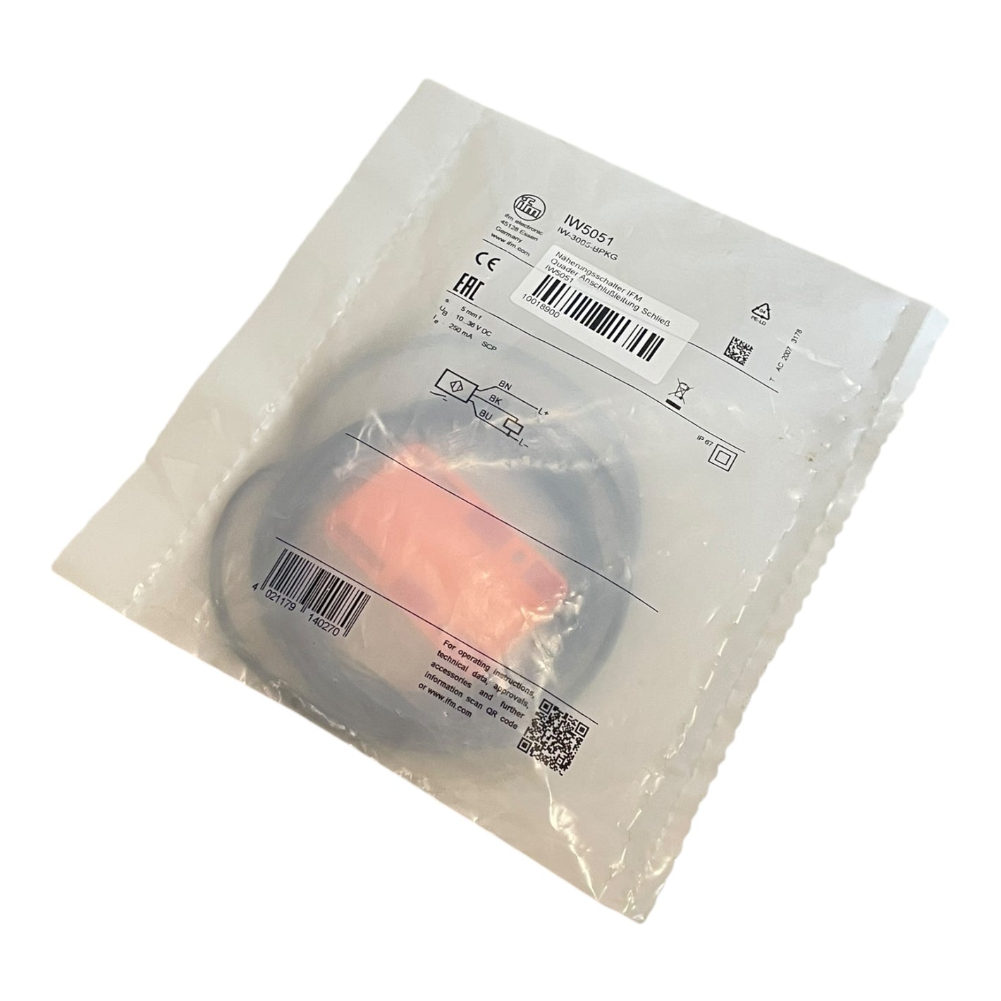 Ifm IW5051 Induktiver Sensor für industriellen Einsatz IW-3005-BPKG Ifm IW5051 3