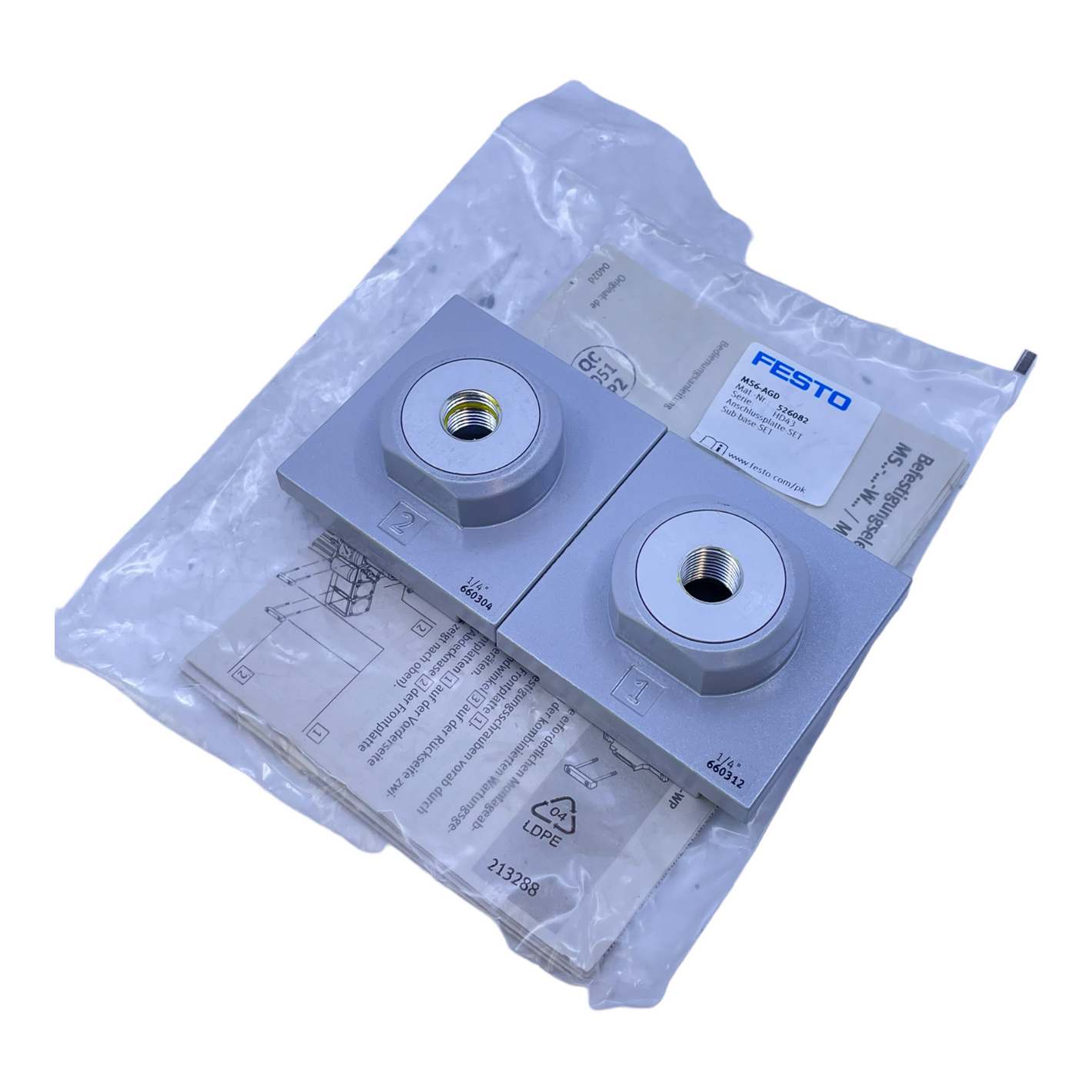 Festo MS6-AGD connection plate SET 526082 2 - moderate corrosion resistance