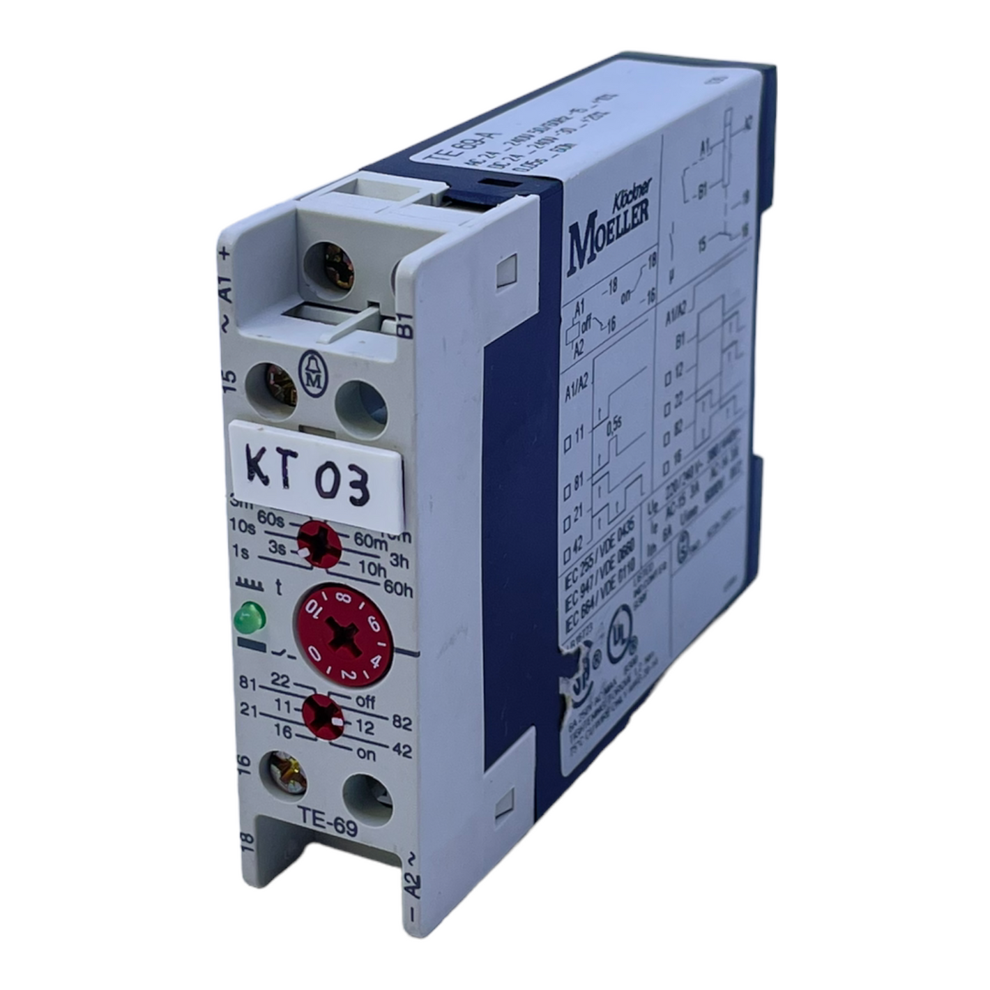 Klöckner Moeller TE69-A time relay 24…240V AC 50/60Hz 24…240V DC 