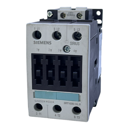 Siemens 3RT1035-1AL20 power contactor 230V 50/60Hz for industrial use