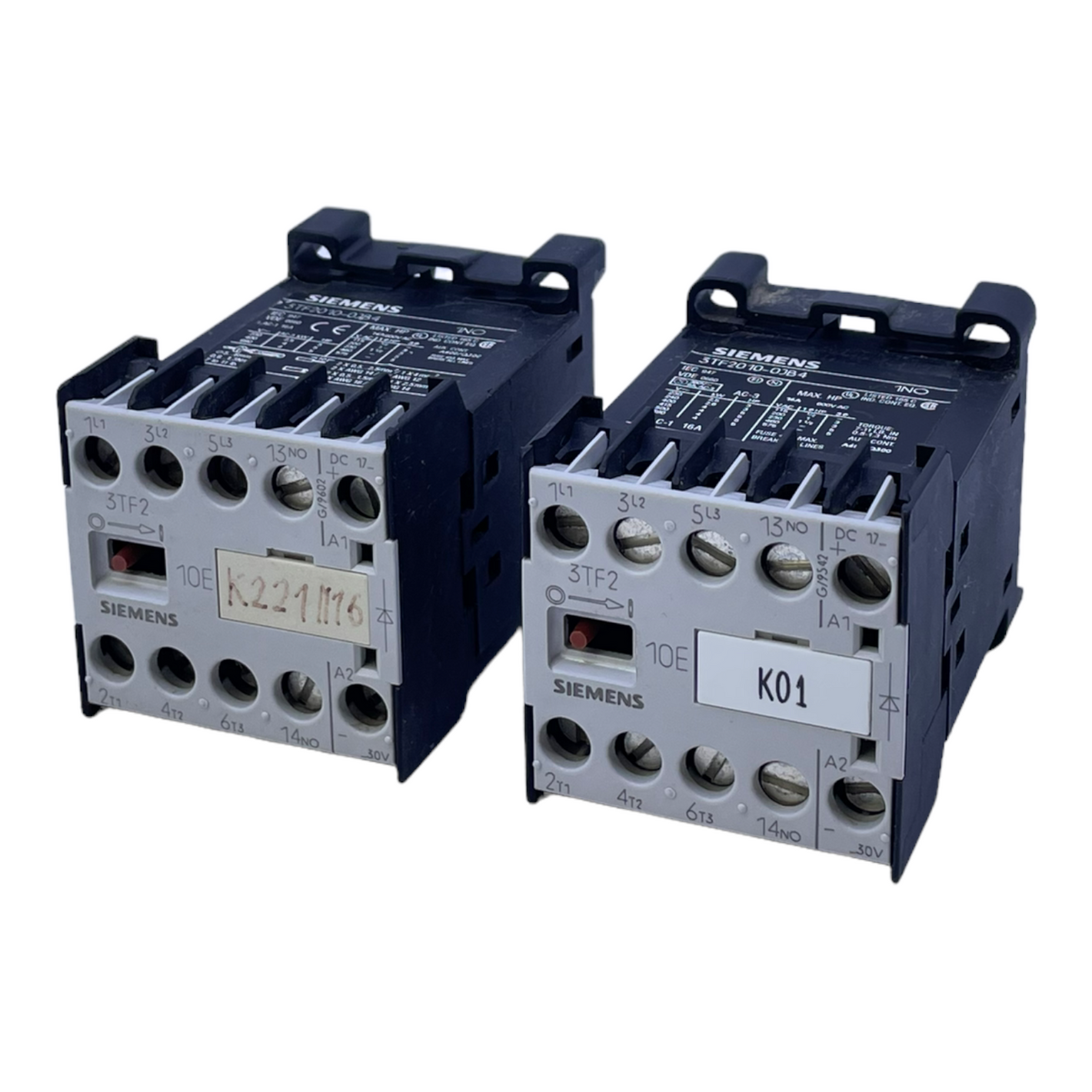 Siemens 3TF2010-0JB4 Contactor 16A Pack of 2 