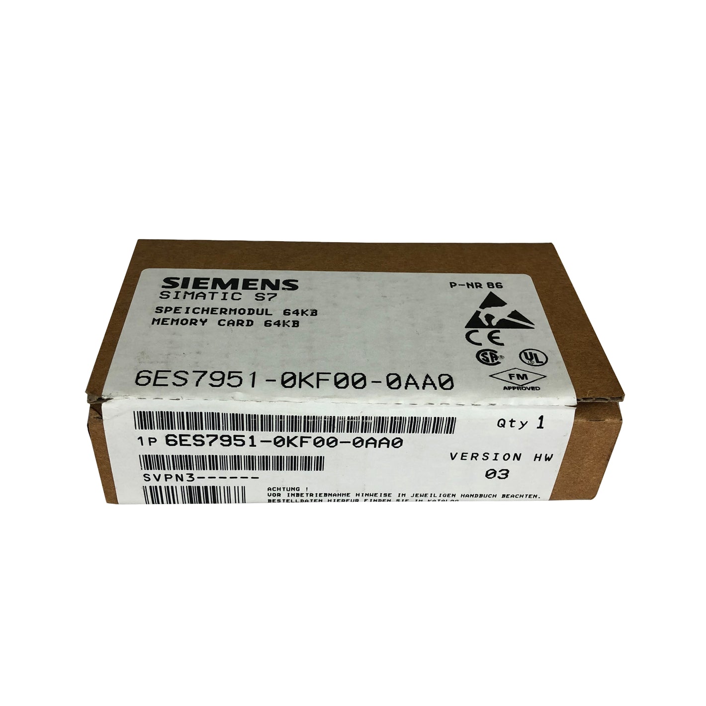 Siemens 6ES7 951-0KF00-0AA0 64KB memory card for S7-300