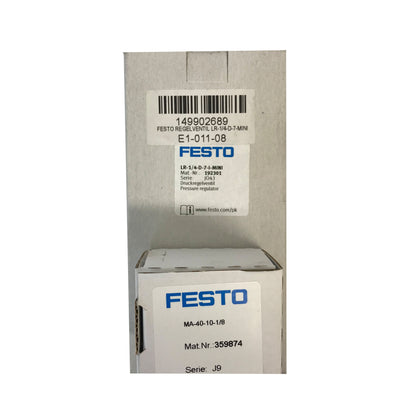 Festo LR-1/4-D-7-I-MINI + Festo MA-40-10-1/8 pressure gauge