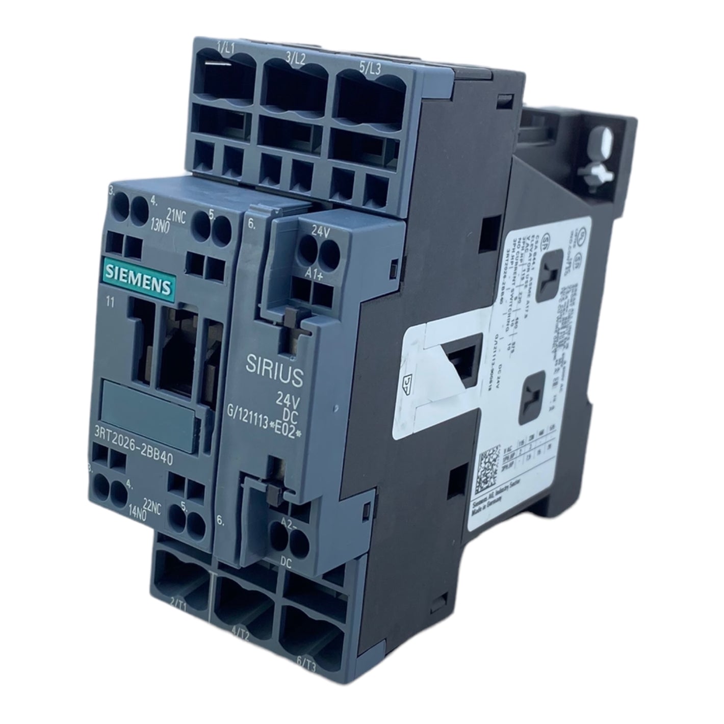 Siemens 3RT2026-2BB40 contactor 3 NO contacts 690 V/AC 