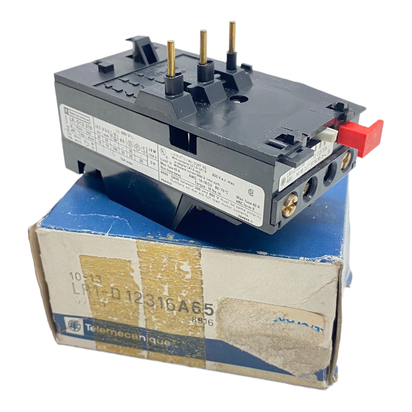 Telemecanique LR1-D12316A65 Overload protection relay 10A max Ui:660V 