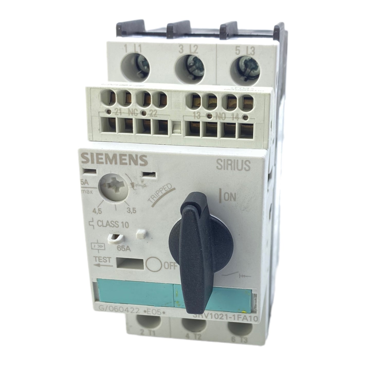 Siemens 3RV1021-1FA10 circuit breaker 3-pole / 690V / 5A / 50/60Hz 