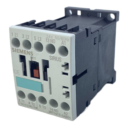 Siemens 3RT1017-1AB01 power contactor AC-3, 5.5kW/400V, AC24V, 50/60Hz, 3-pole. 