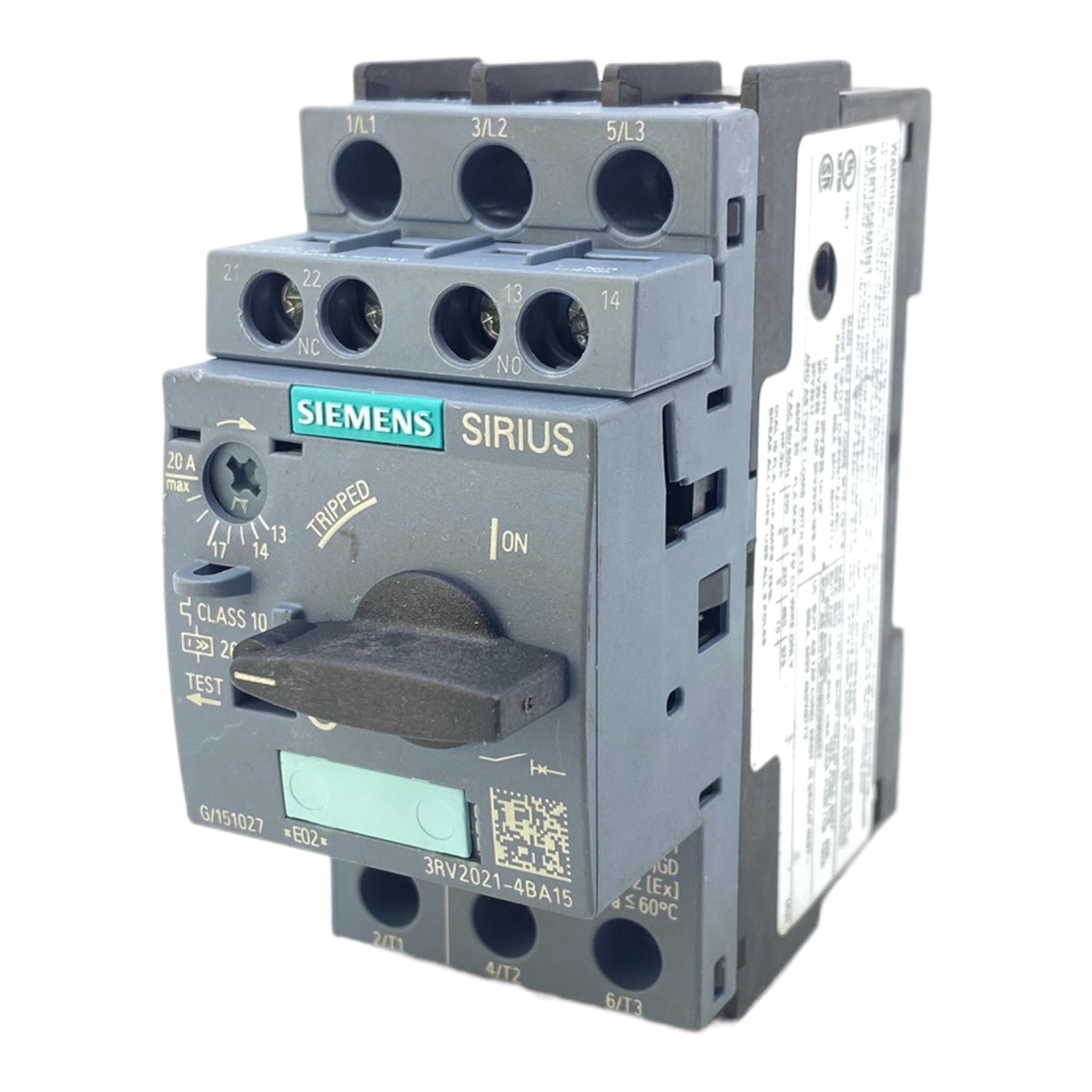 Siemens 3RV2021-4BA15 motor protection switch, 14 → 20 A SIRIUS 