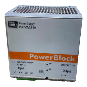Block PSR500/24-10 power supply 3x 400-500V / 0.8A DC 24V/10A 50-60Hz 