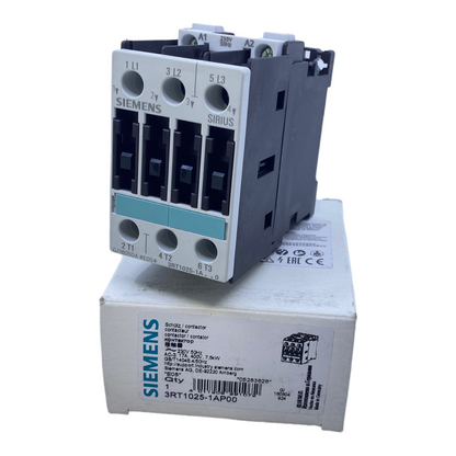 Siemens 3RT1025-1AP00 power contactor 17A 7.5kW 400V 230V AC 50Hz 3-pole 