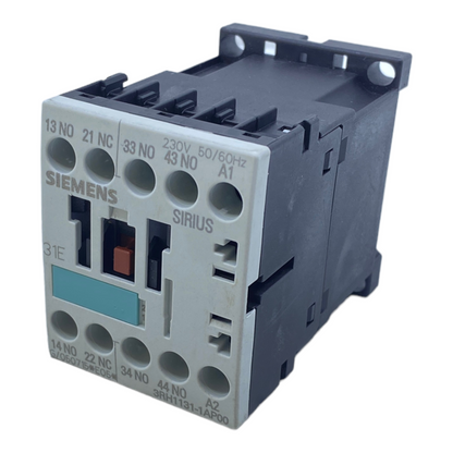 Siemens 3RH1131-1AP00 auxiliary contactor 230V AC 50/60Hz 3NO+1NC 