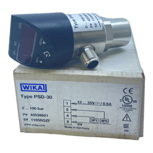Wika PSD-30 pressure switch 0…100 bar 15…35V 0.6A 