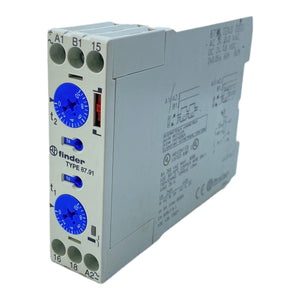 Finder 87.91.0.240.0000 time relay DIN rail 12 → 240V ac/dc 1-pole 