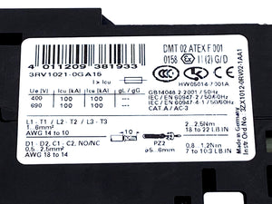 Siemens 3RV1021-0GA15 circuit breaker 0.45...0.63 A 1NO+1NC 