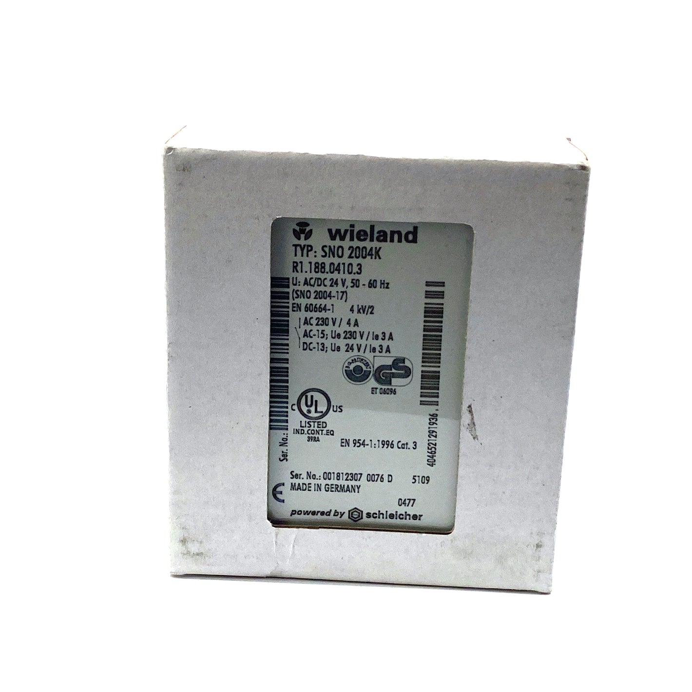 Wieland SN0 2004K safety relay 